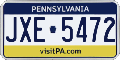 PA license plate JXE5472