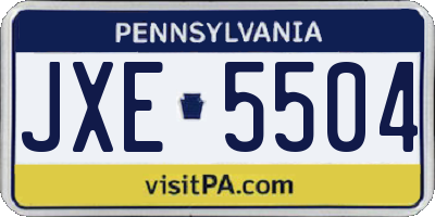 PA license plate JXE5504