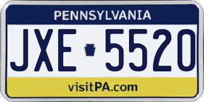 PA license plate JXE5520
