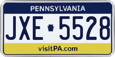PA license plate JXE5528