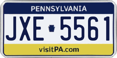 PA license plate JXE5561