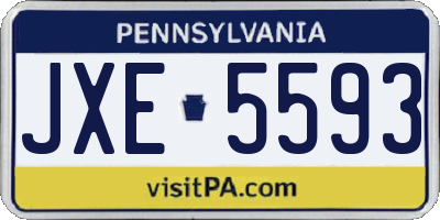 PA license plate JXE5593