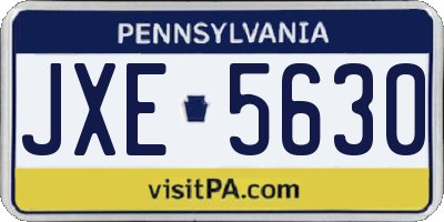 PA license plate JXE5630