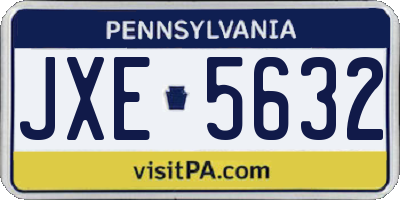 PA license plate JXE5632