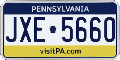 PA license plate JXE5660