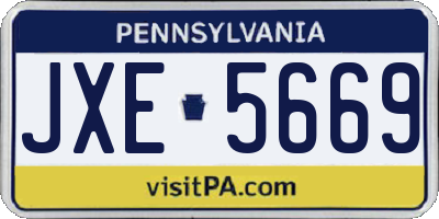 PA license plate JXE5669