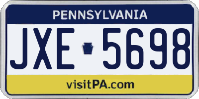 PA license plate JXE5698