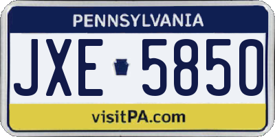 PA license plate JXE5850