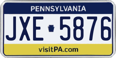 PA license plate JXE5876
