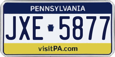 PA license plate JXE5877