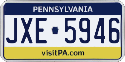 PA license plate JXE5946
