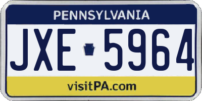 PA license plate JXE5964