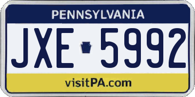 PA license plate JXE5992
