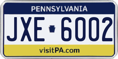 PA license plate JXE6002