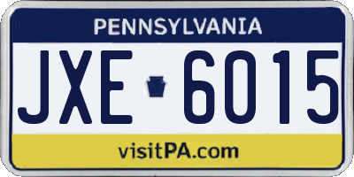 PA license plate JXE6015