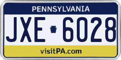 PA license plate JXE6028