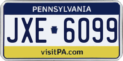 PA license plate JXE6099