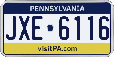 PA license plate JXE6116