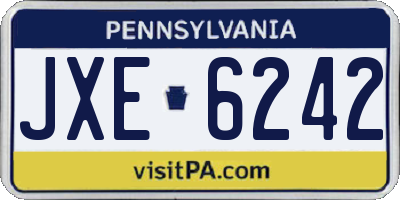 PA license plate JXE6242