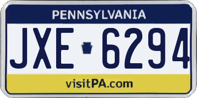 PA license plate JXE6294