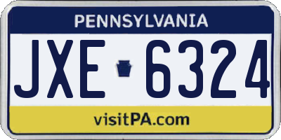 PA license plate JXE6324