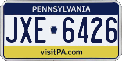 PA license plate JXE6426