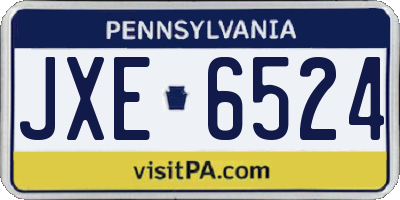 PA license plate JXE6524