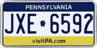 PA license plate JXE6592