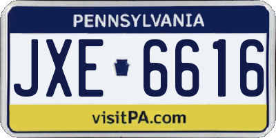 PA license plate JXE6616