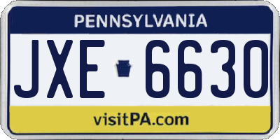 PA license plate JXE6630