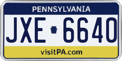 PA license plate JXE6640