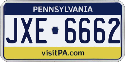 PA license plate JXE6662