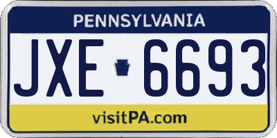 PA license plate JXE6693