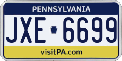 PA license plate JXE6699