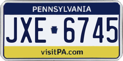 PA license plate JXE6745