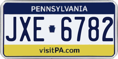 PA license plate JXE6782