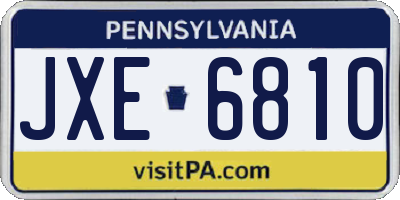 PA license plate JXE6810