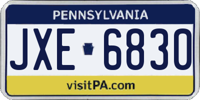 PA license plate JXE6830