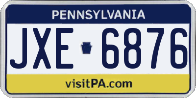 PA license plate JXE6876