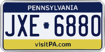 PA license plate JXE6880