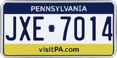 PA license plate JXE7014