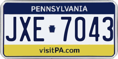 PA license plate JXE7043