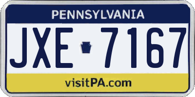 PA license plate JXE7167