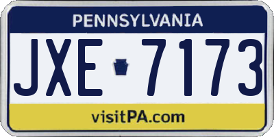 PA license plate JXE7173