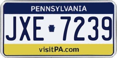 PA license plate JXE7239