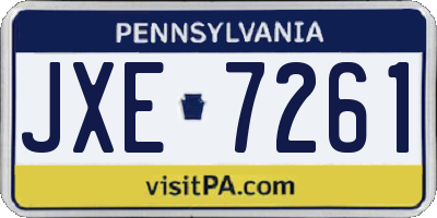 PA license plate JXE7261