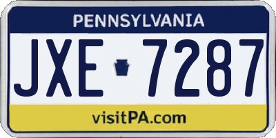 PA license plate JXE7287