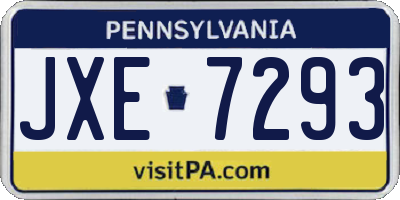 PA license plate JXE7293
