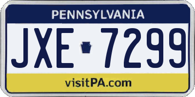 PA license plate JXE7299
