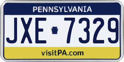 PA license plate JXE7329